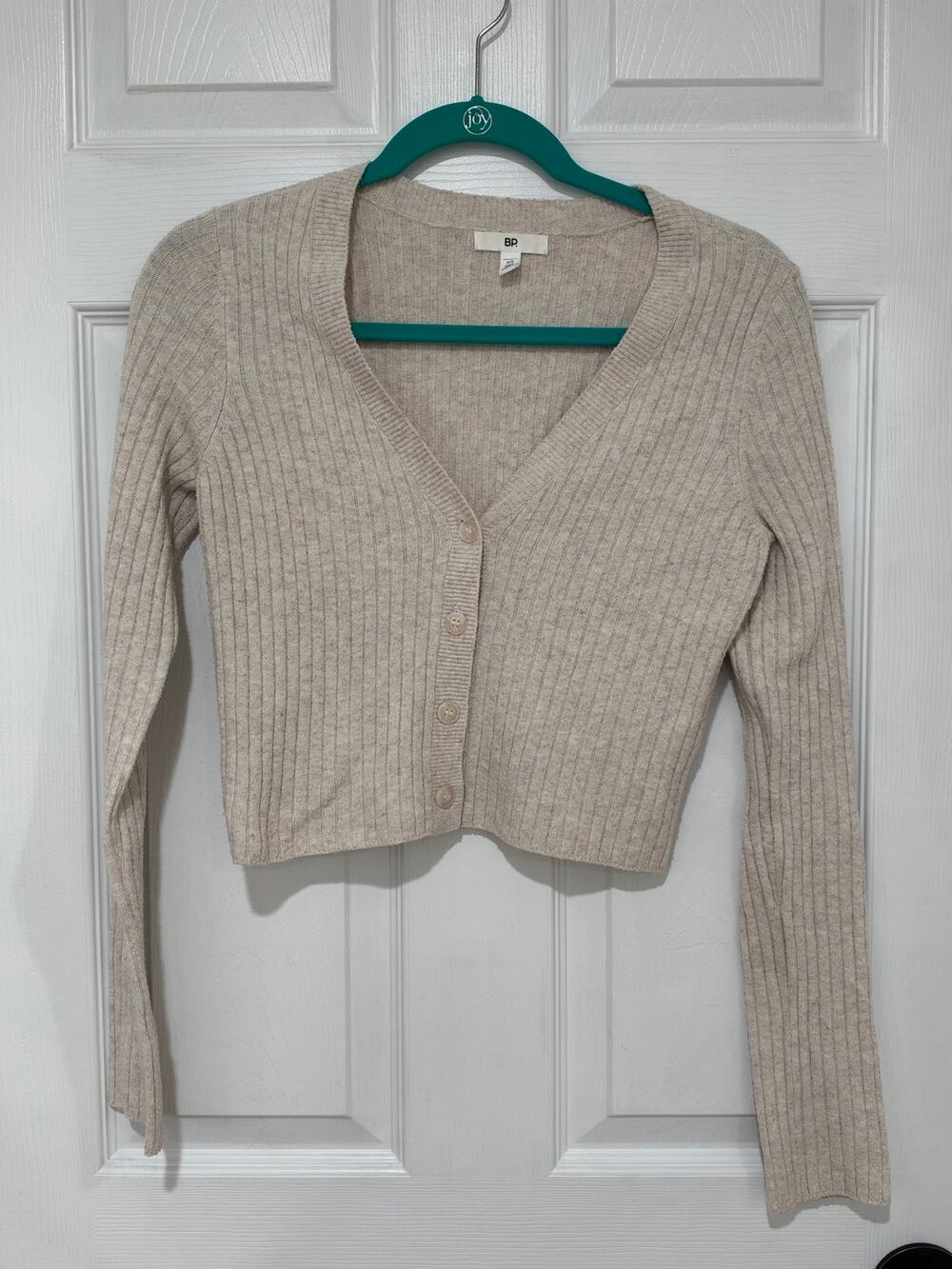 Women's Cropped Button Front Long Sleeve Sweater Cardigan BP. Size XS